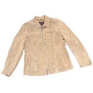 🧥 SIENA Genuine Suede Leather Jacket | Y2K Boho Moto Retro | XL Tan Camel